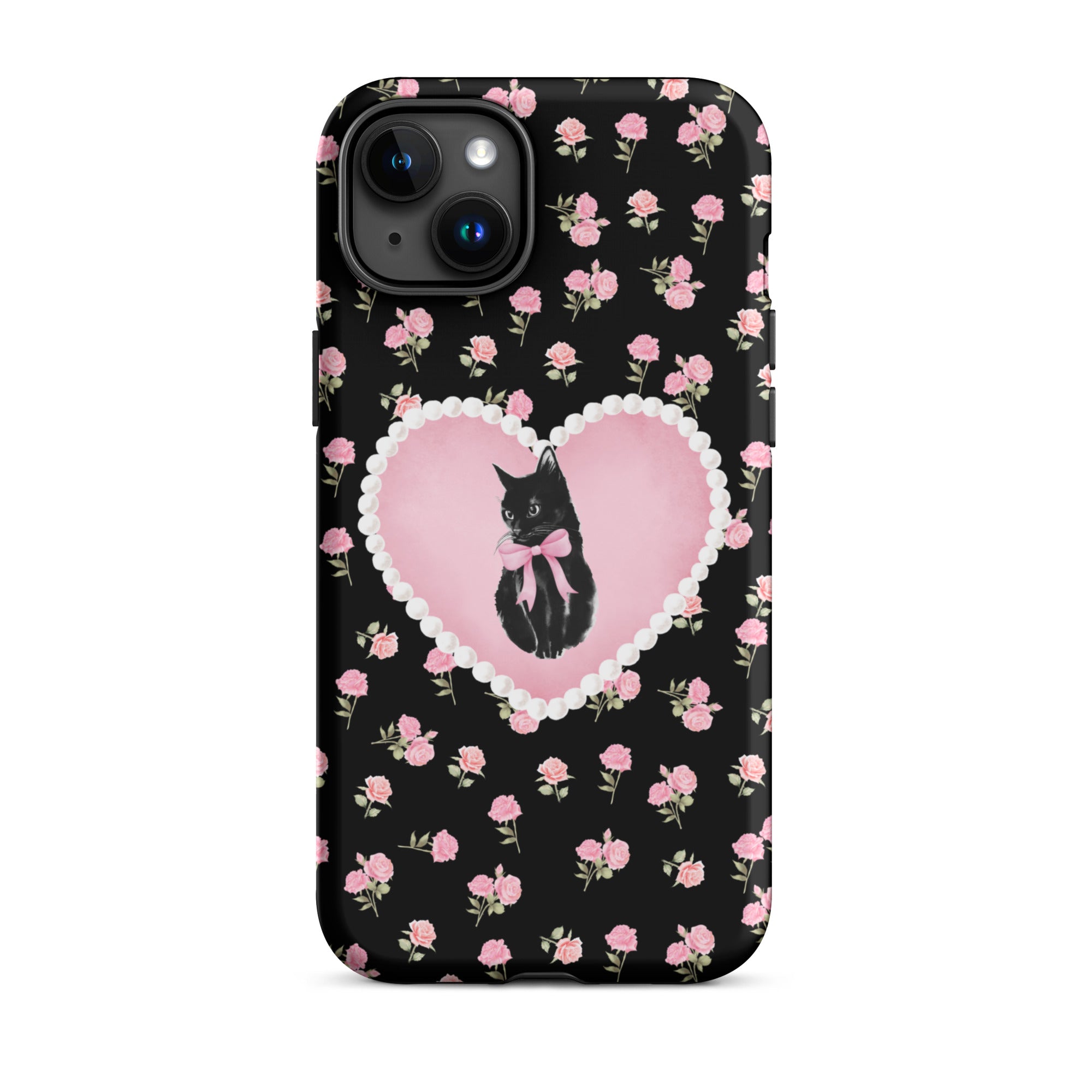 Black Féline Roses iPhone Case