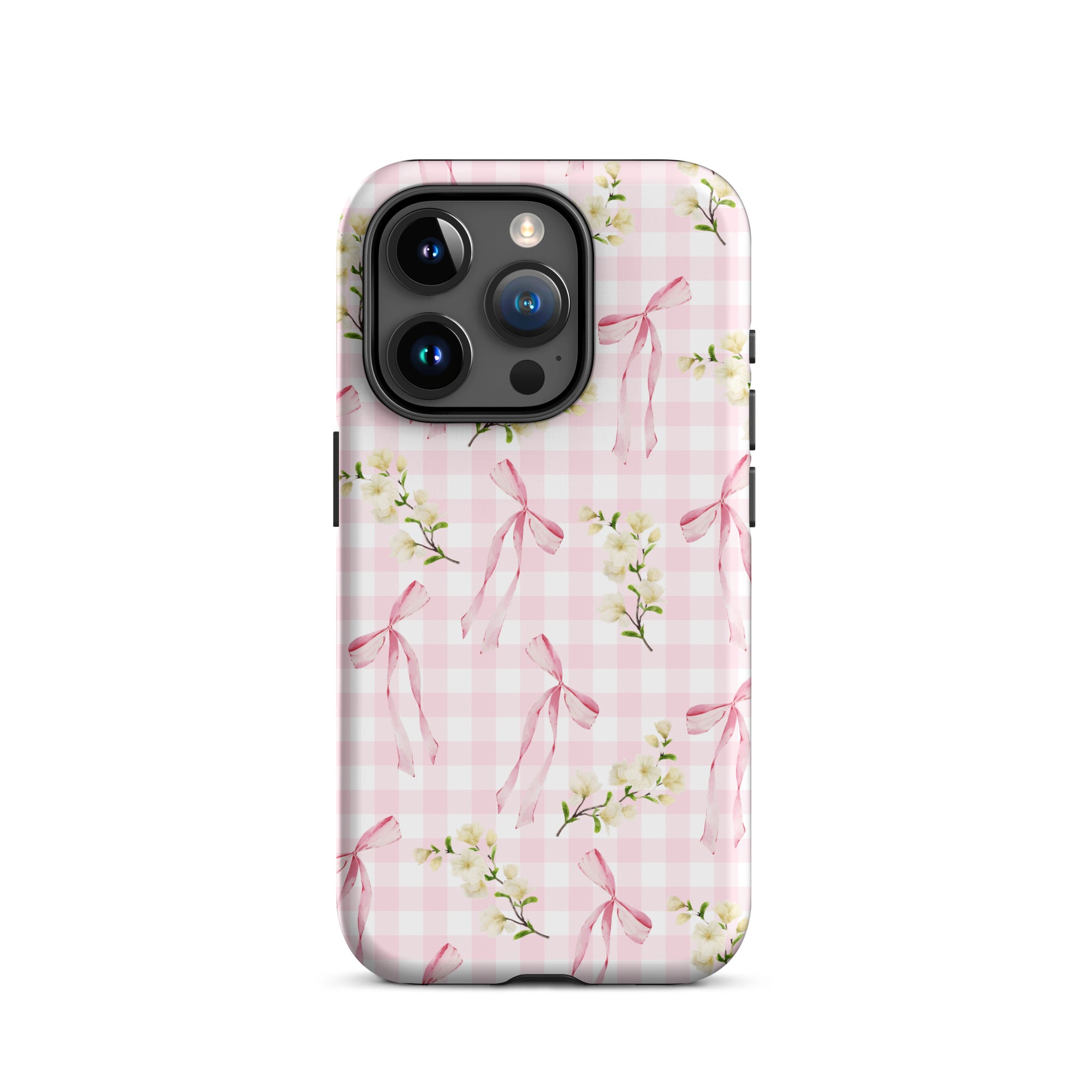 Pink Gingham Bows iPhone Case