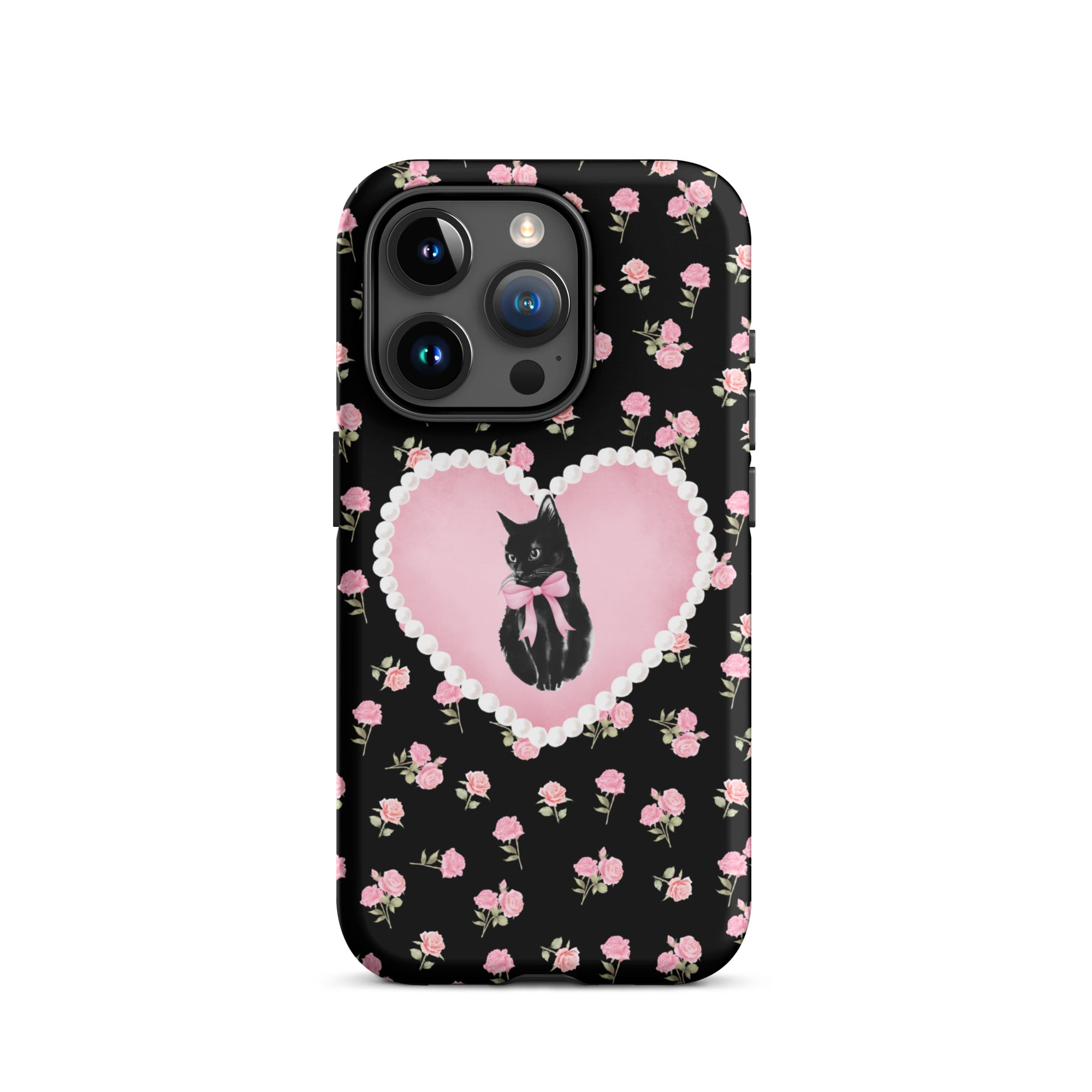 Black Féline Roses iPhone Case
