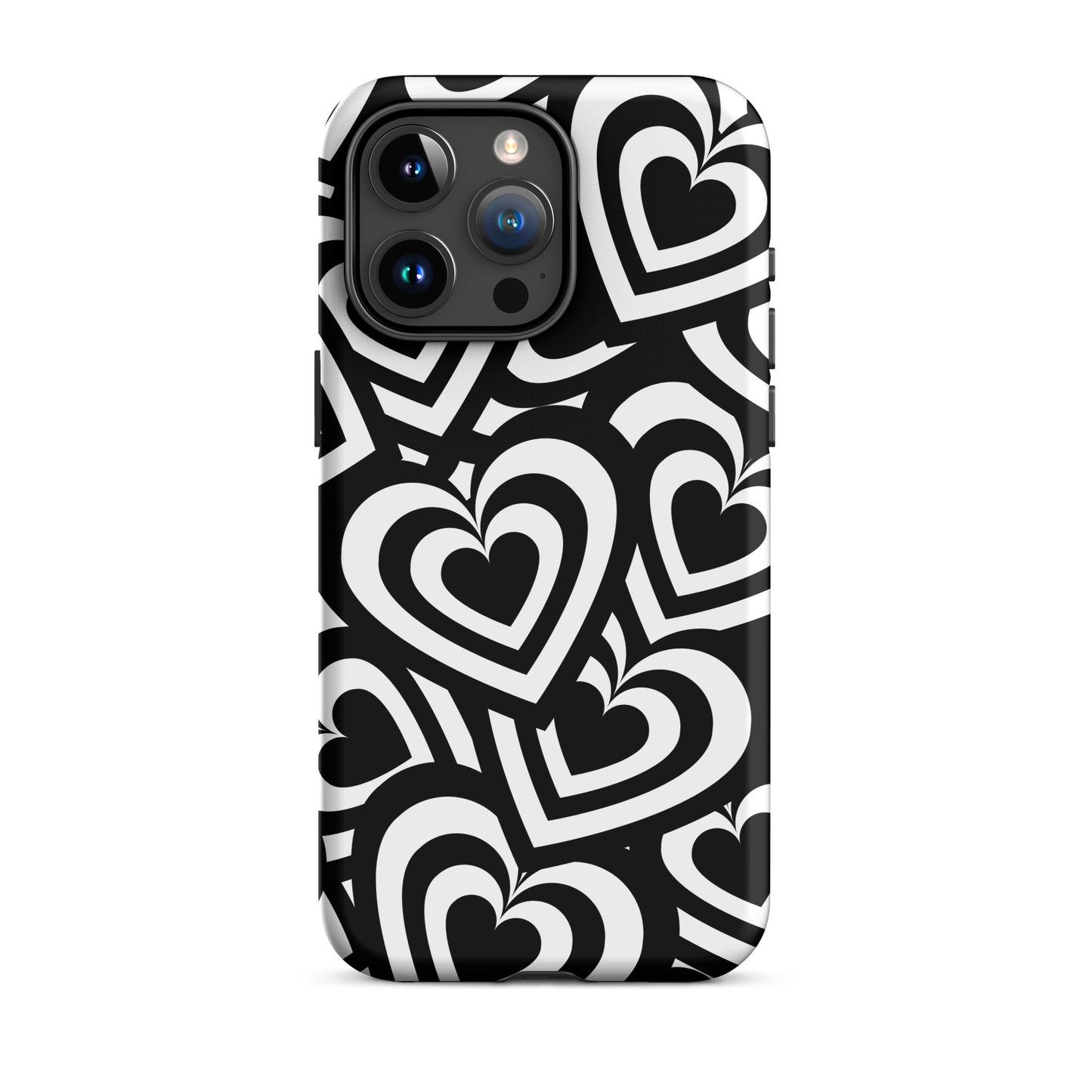 Black & White Hearts iPhone Case iPhone 15 Pro Max Matte