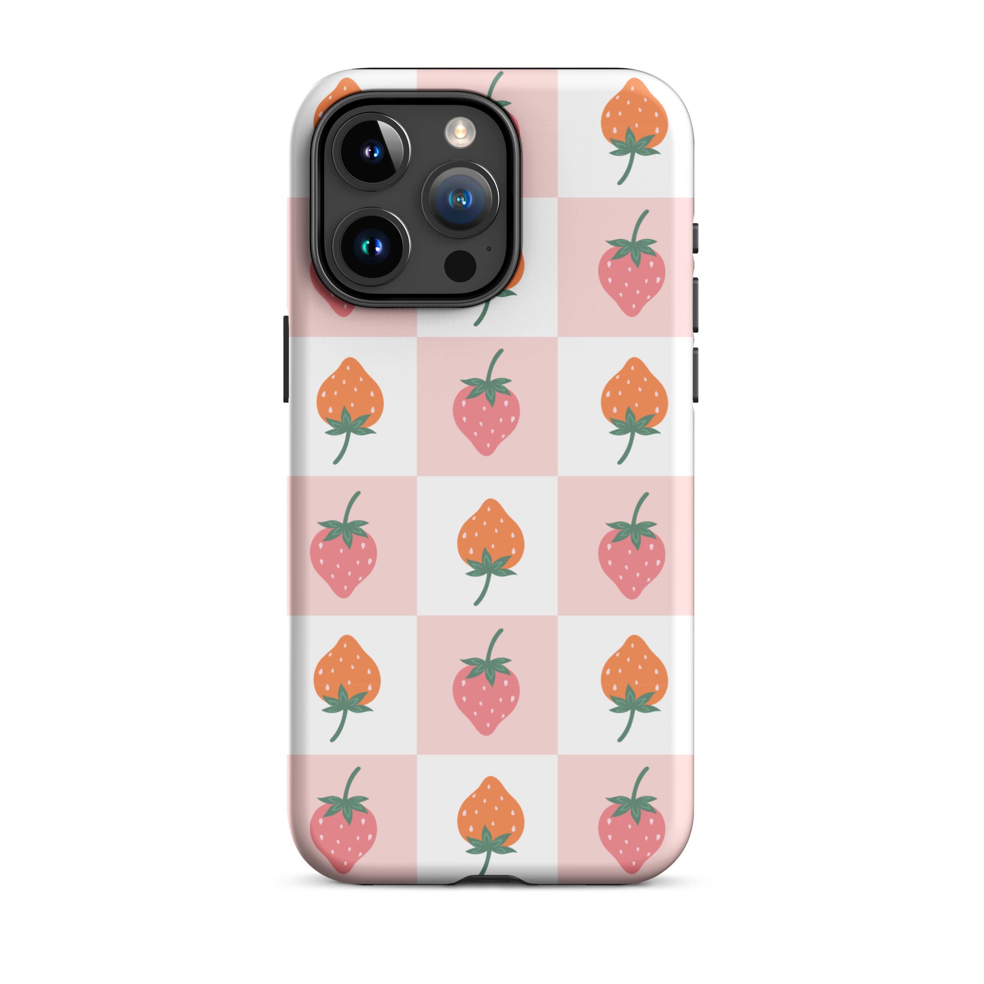 Strawberry Checkered iPhone Case iPhone 15 Pro Max Matte