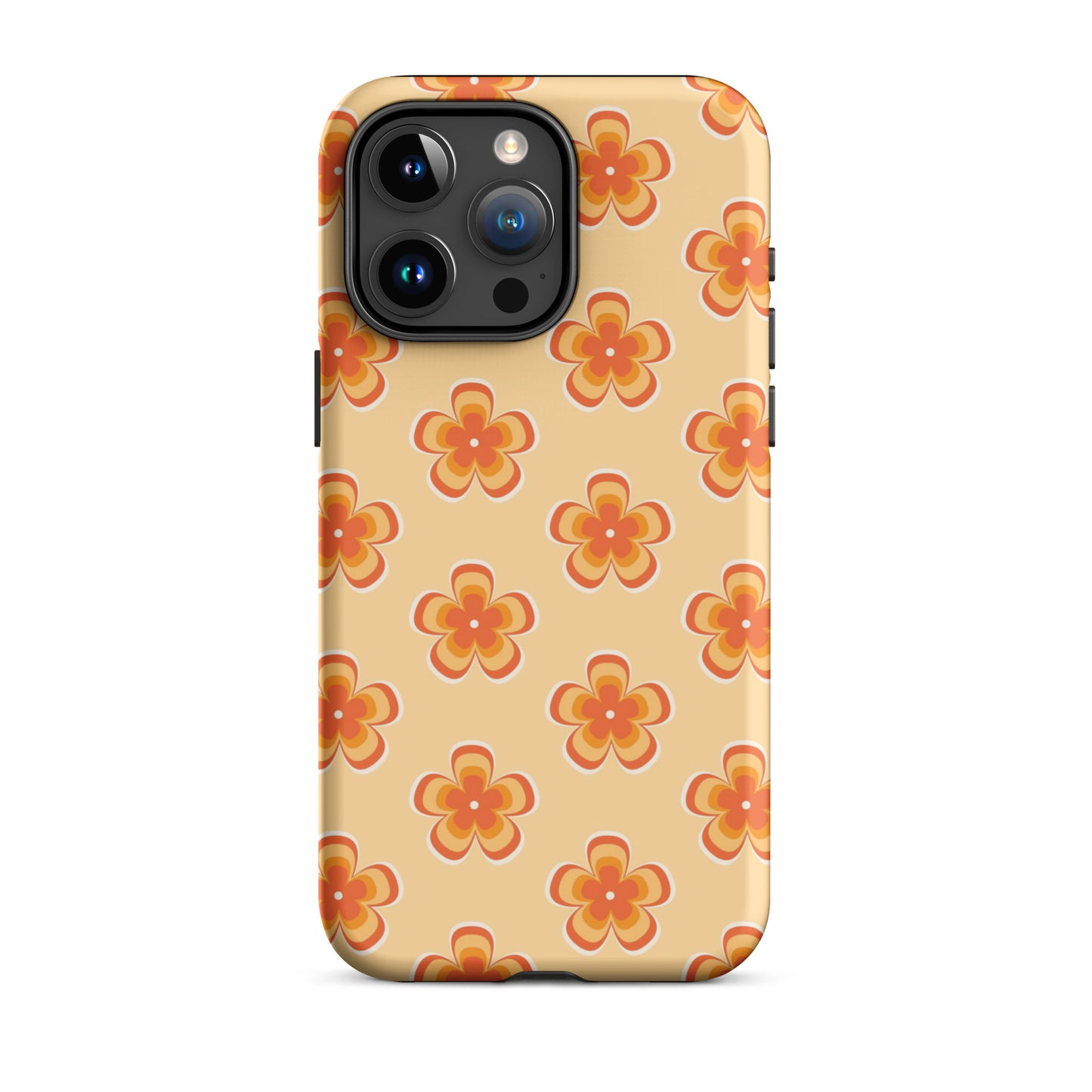 Orange Retro Flowers iPhone Case iPhone 15 Pro Max Matte