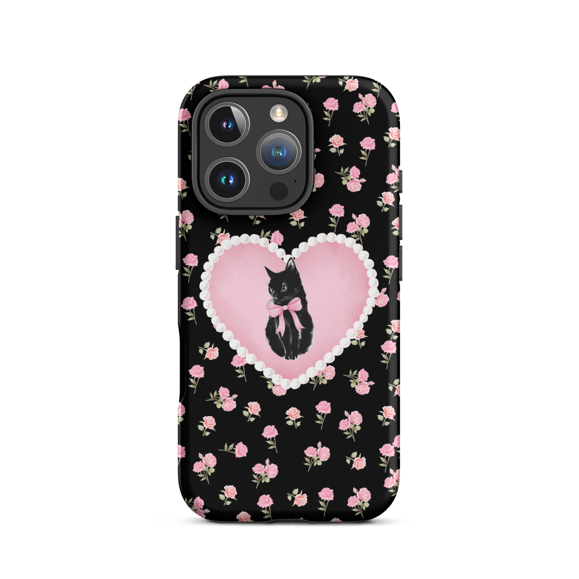 Black Féline Roses iPhone Case