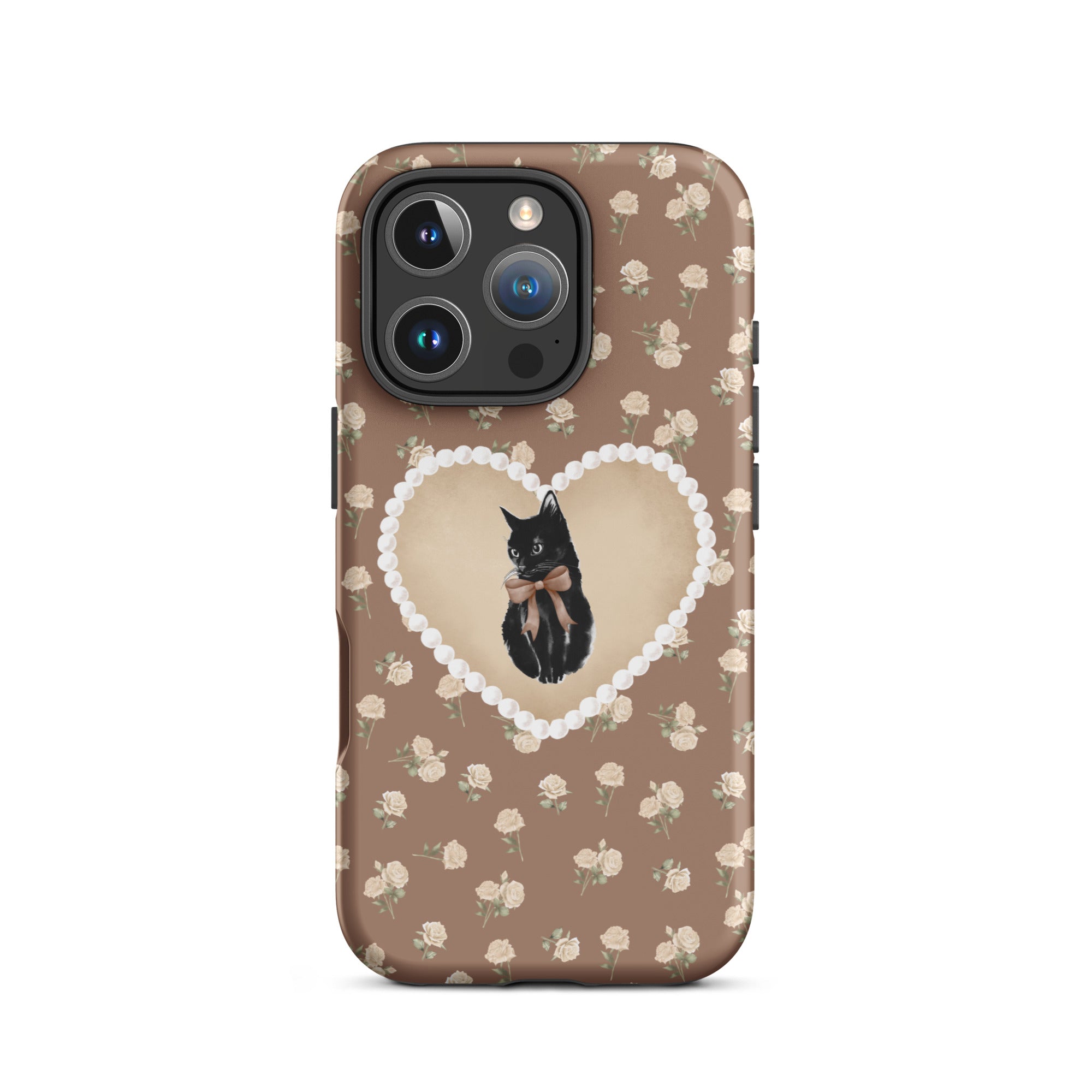 Brown Féline Roses iPhone Case