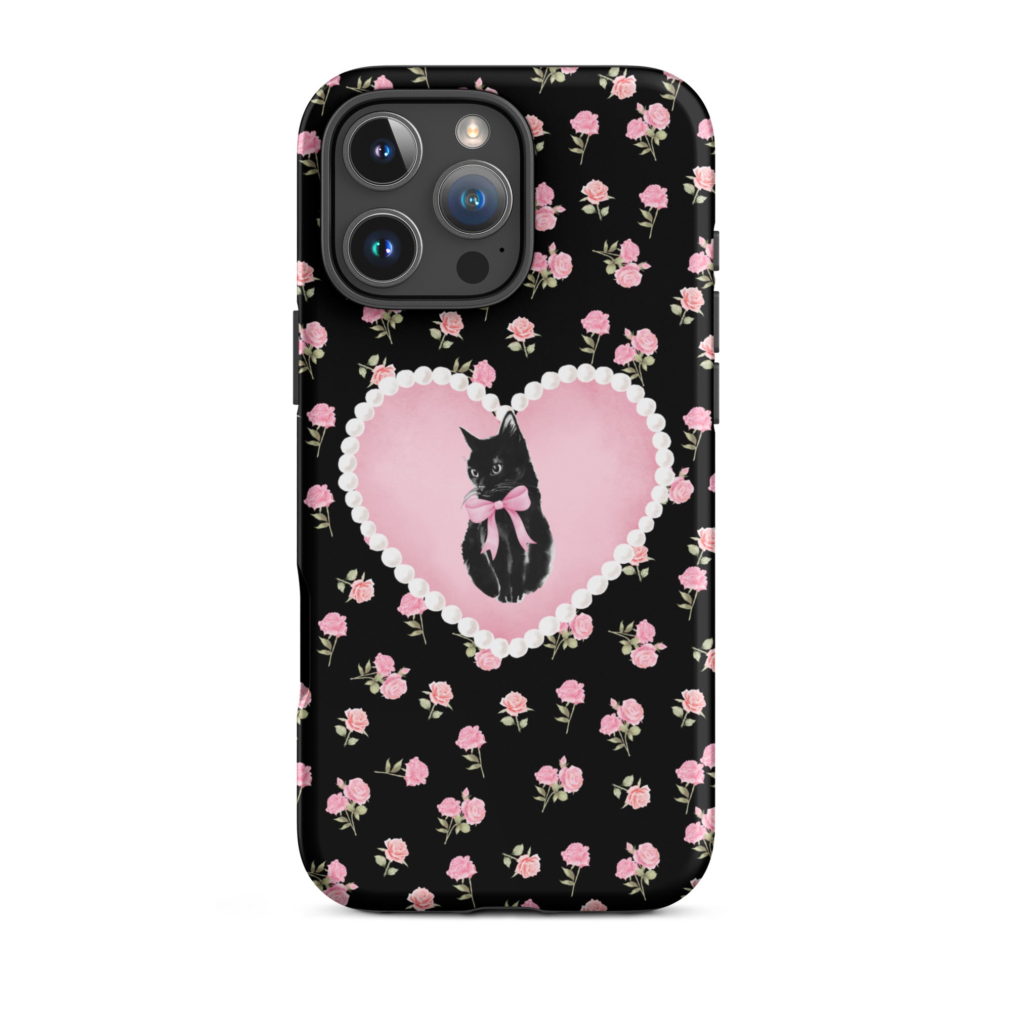 Black Féline Roses iPhone Case