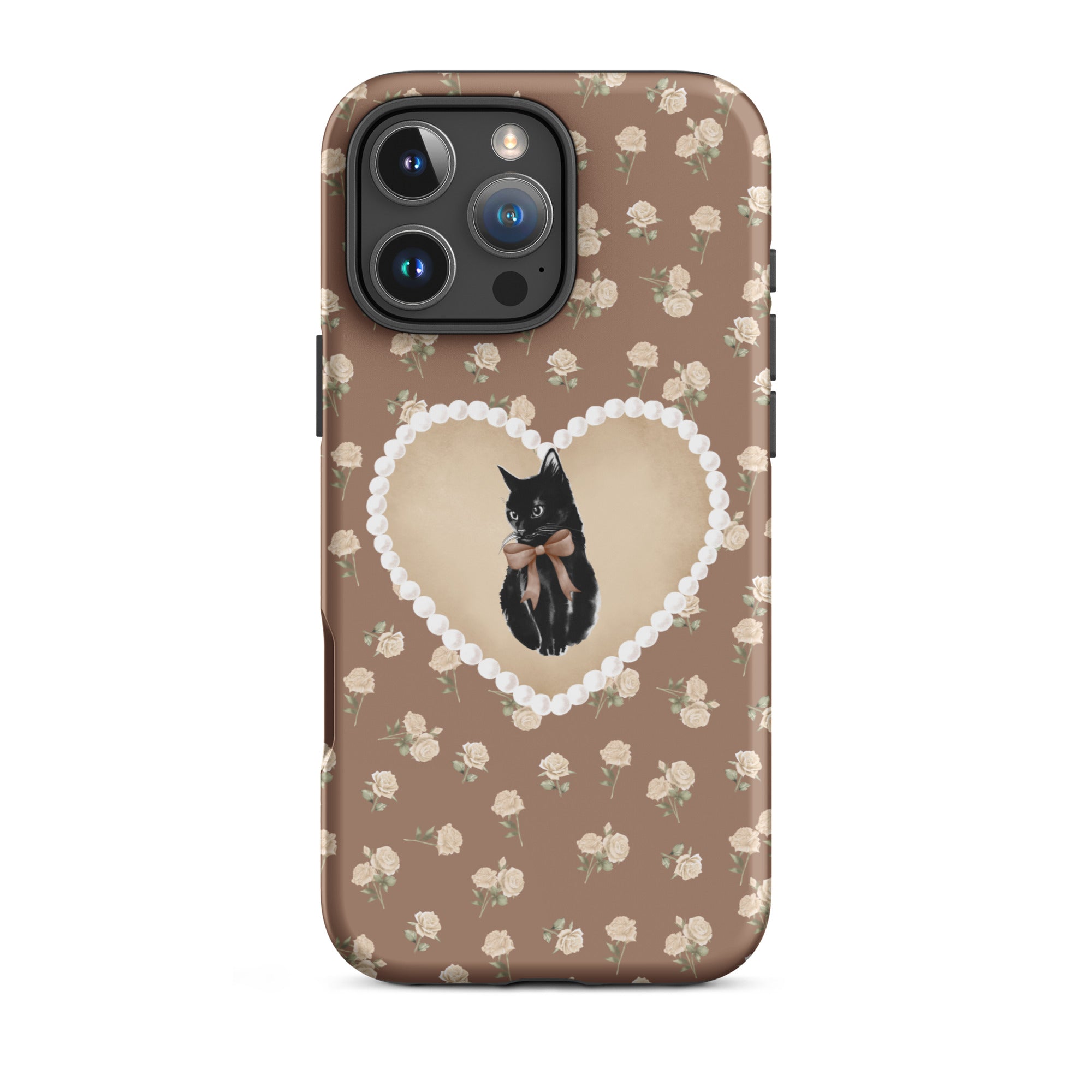 Brown Féline Roses iPhone Case