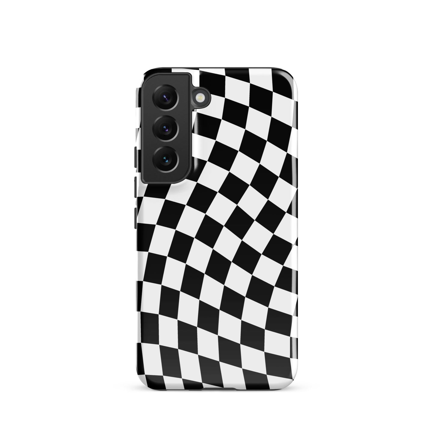 Black Wavy Checkered Samsung Case