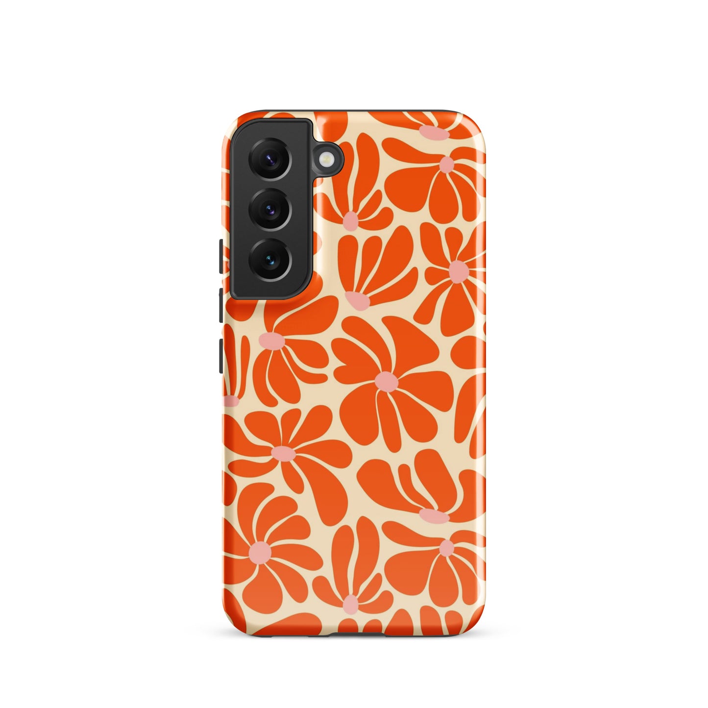 Orange Vintage Flowers Samsung Case