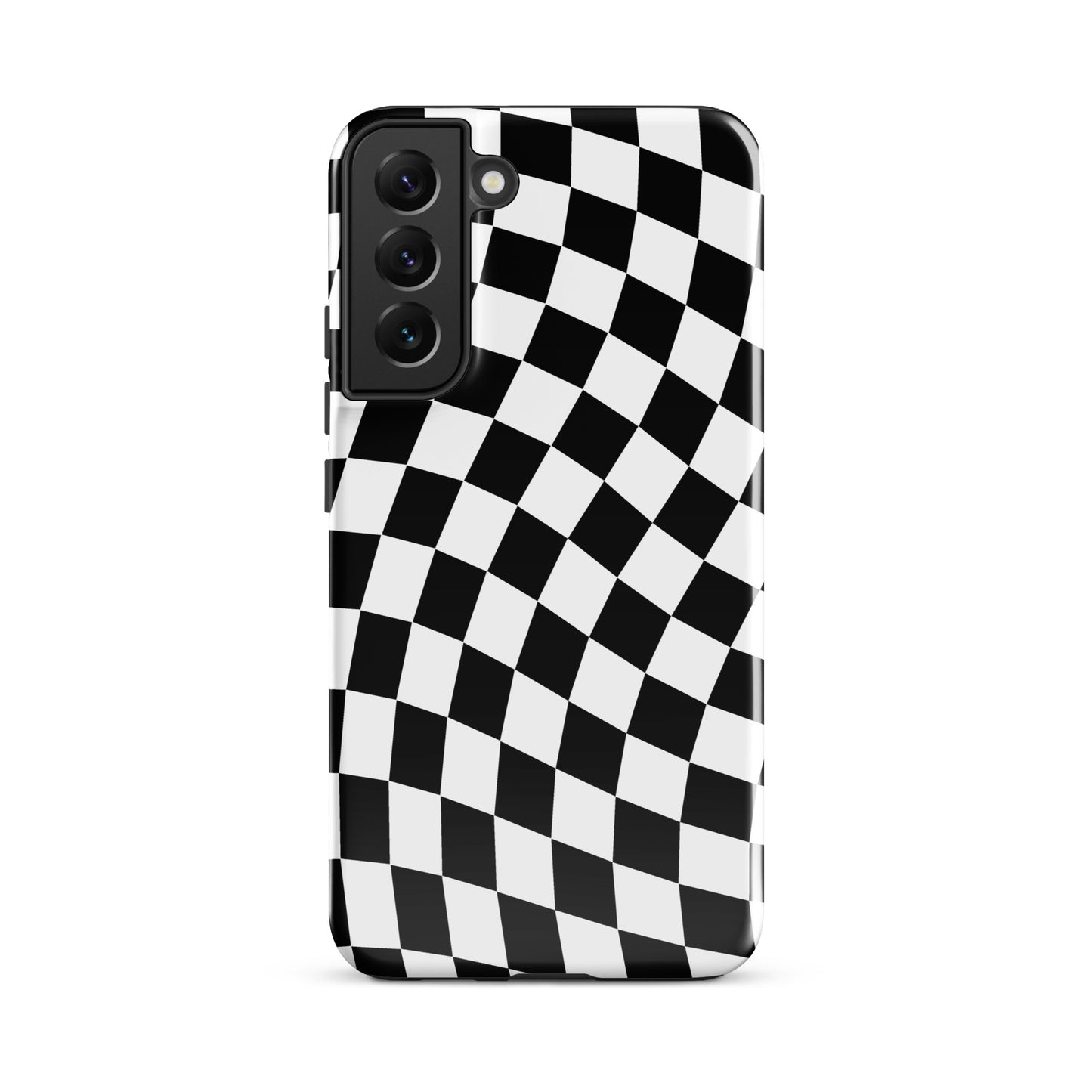 Black Wavy Checkered Samsung Case