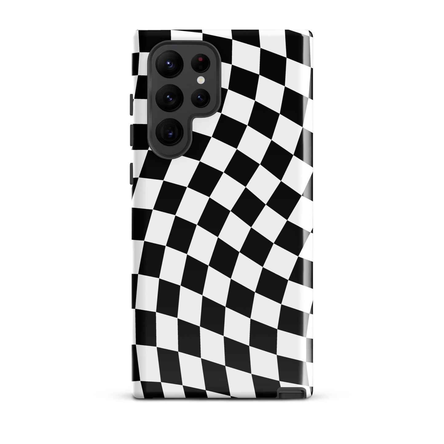 Black Wavy Checkered Samsung Case