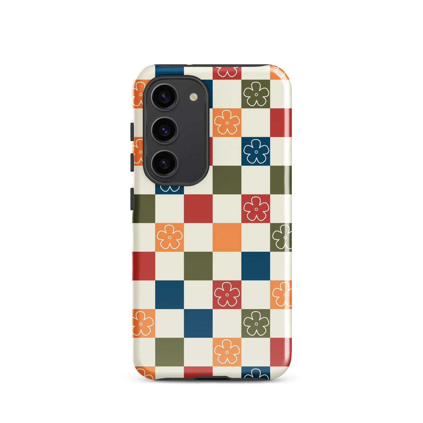 Vintage Flowers Checkered Samsung Case