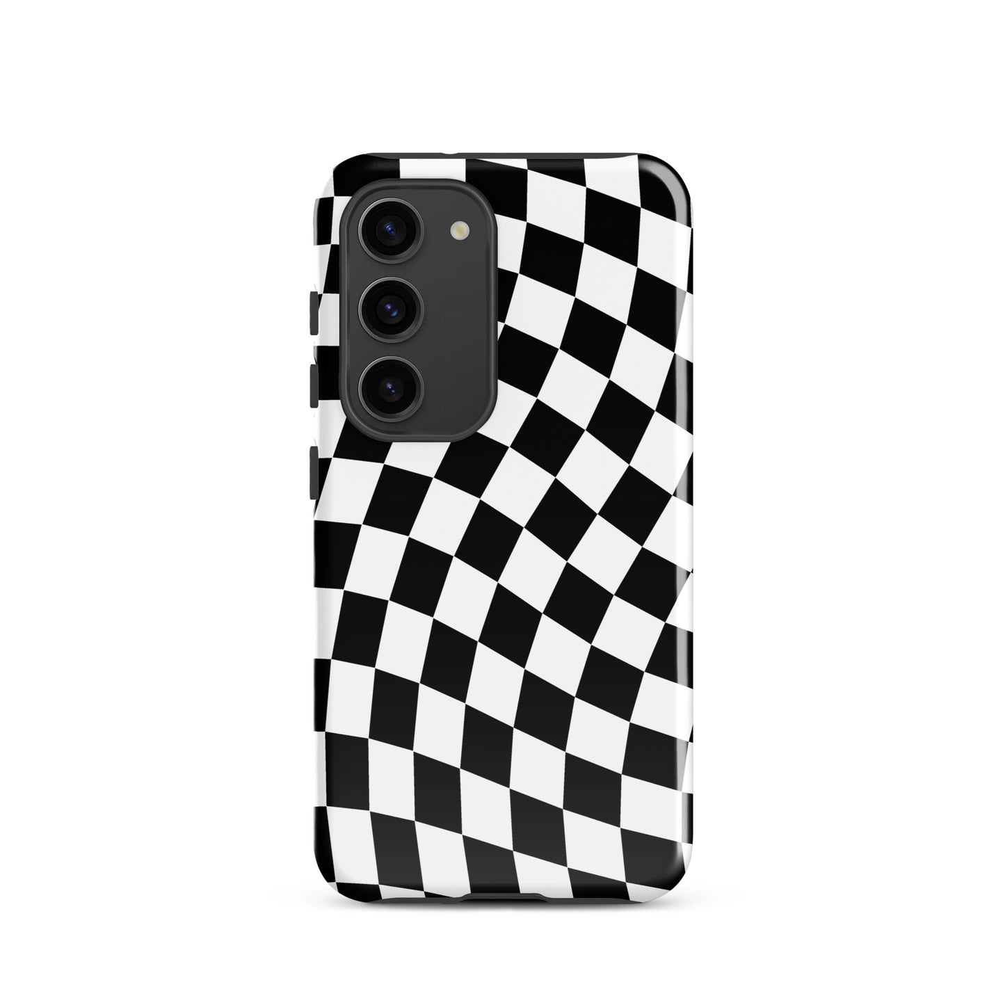 Black Wavy Checkered Samsung Case
