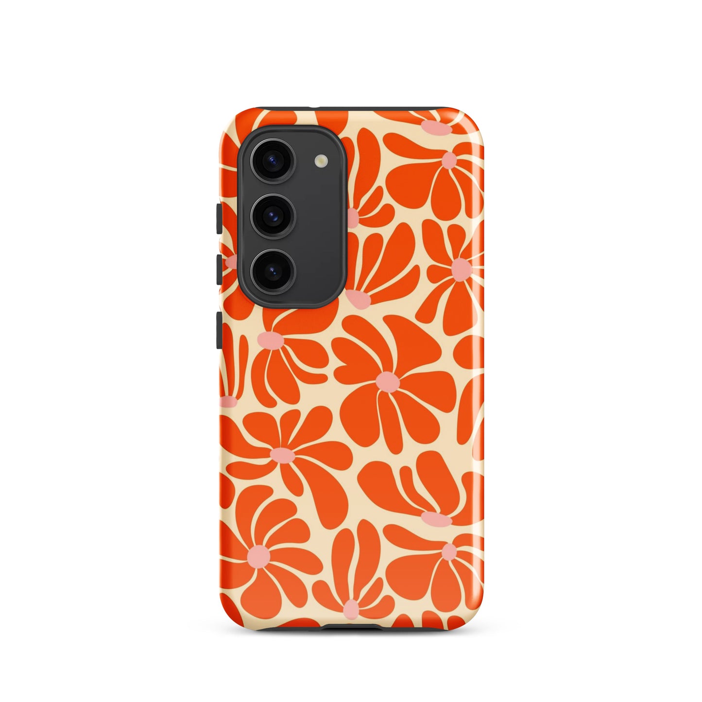 Orange Vintage Flowers Samsung Case