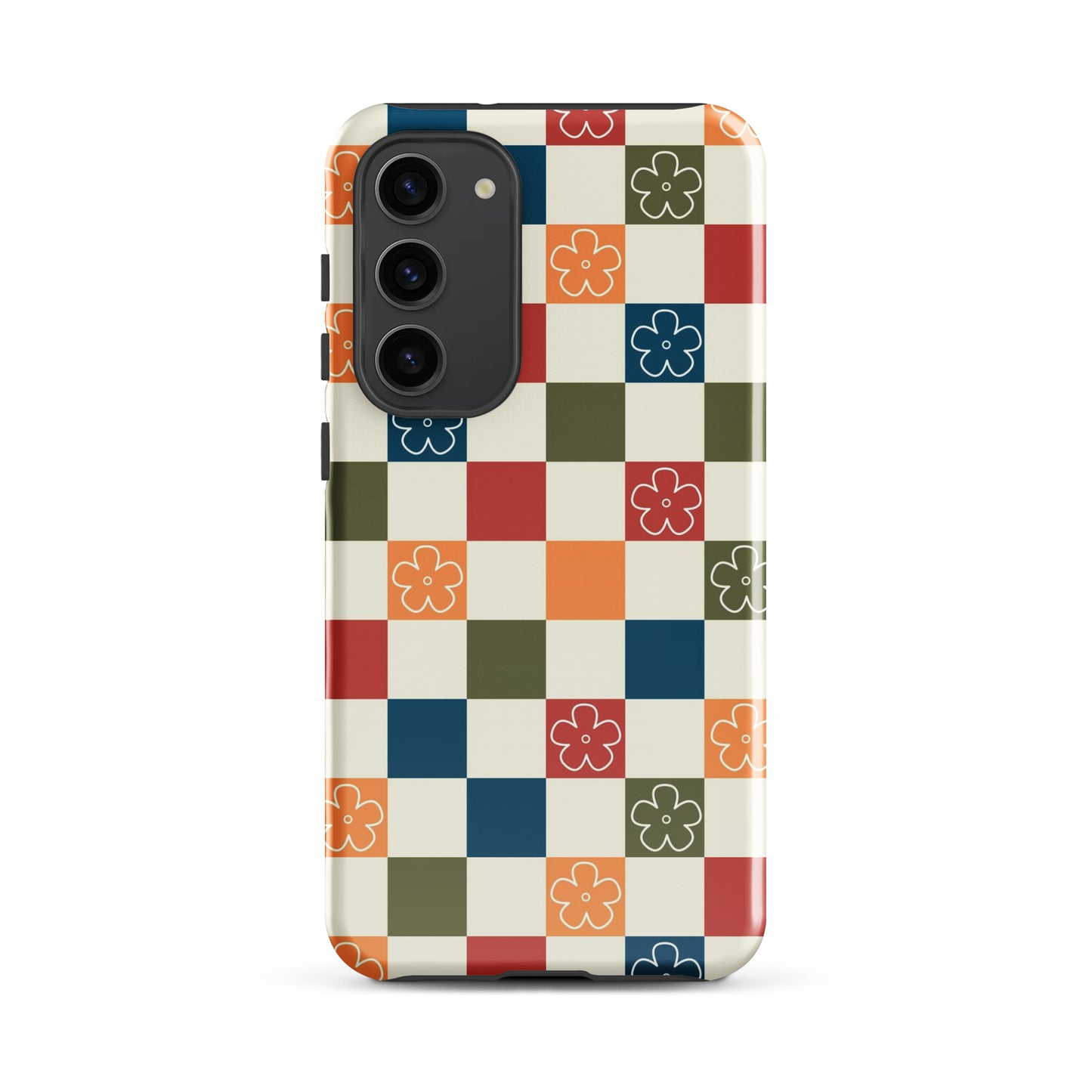 Vintage Flowers Checkered Samsung Case