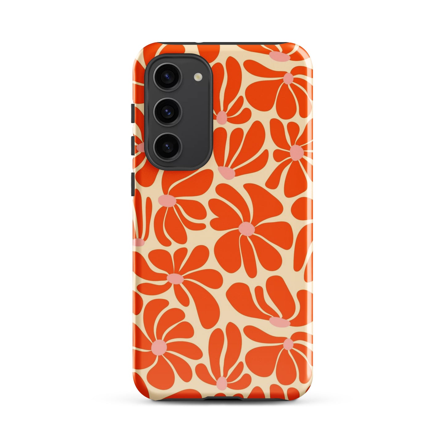 Orange Vintage Flowers Samsung Case