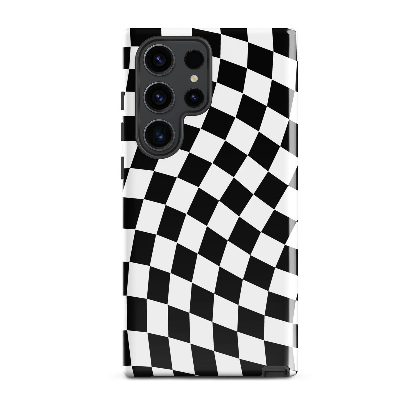 Black Wavy Checkered Samsung Case