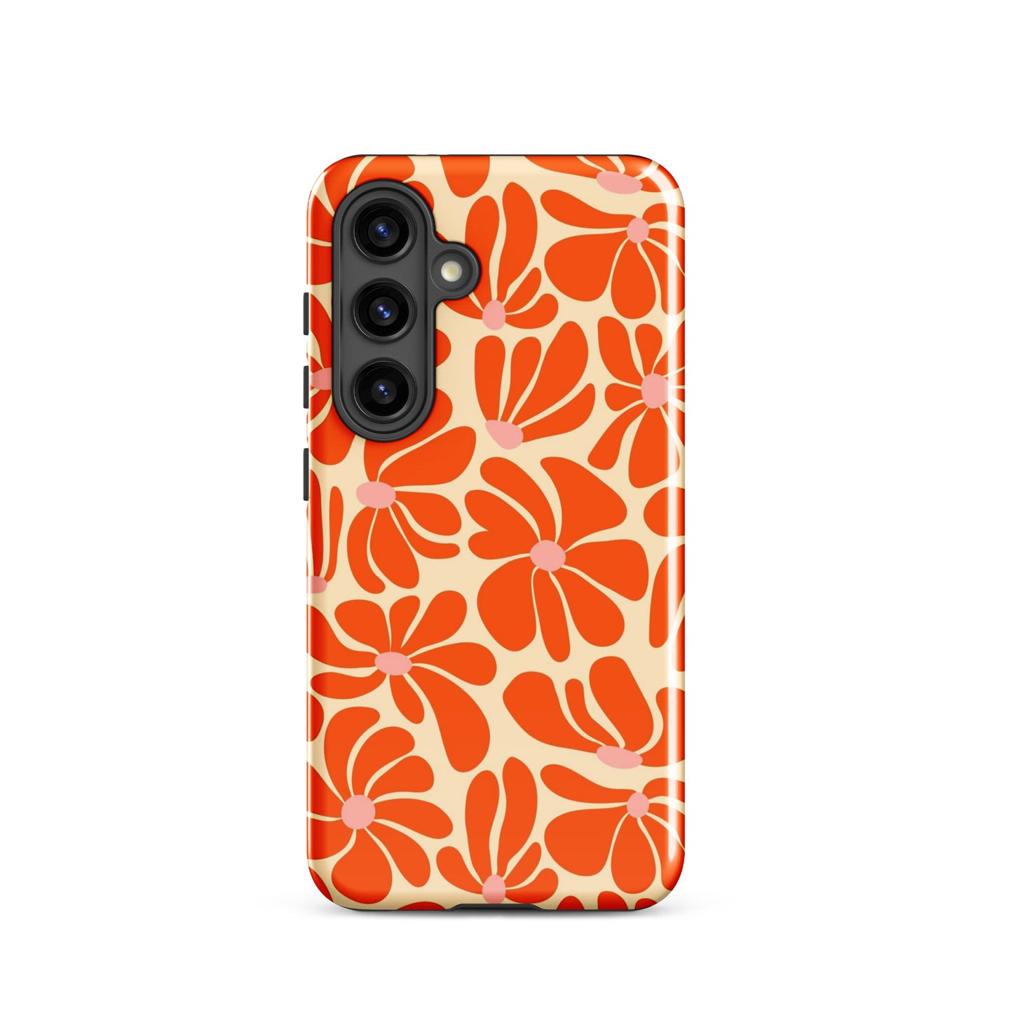 Orange Vintage Flowers Samsung Case