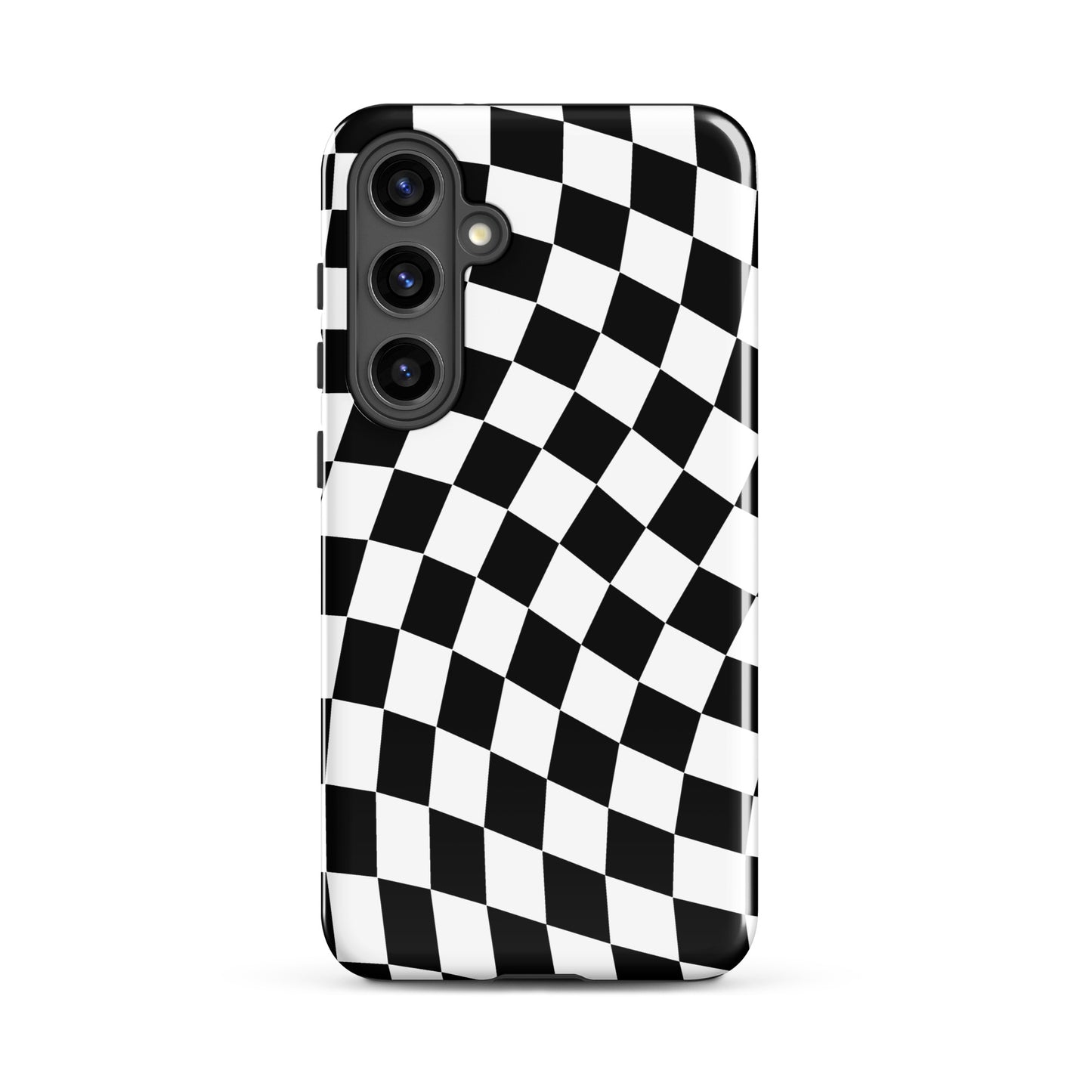 Black Wavy Checkered Samsung Case