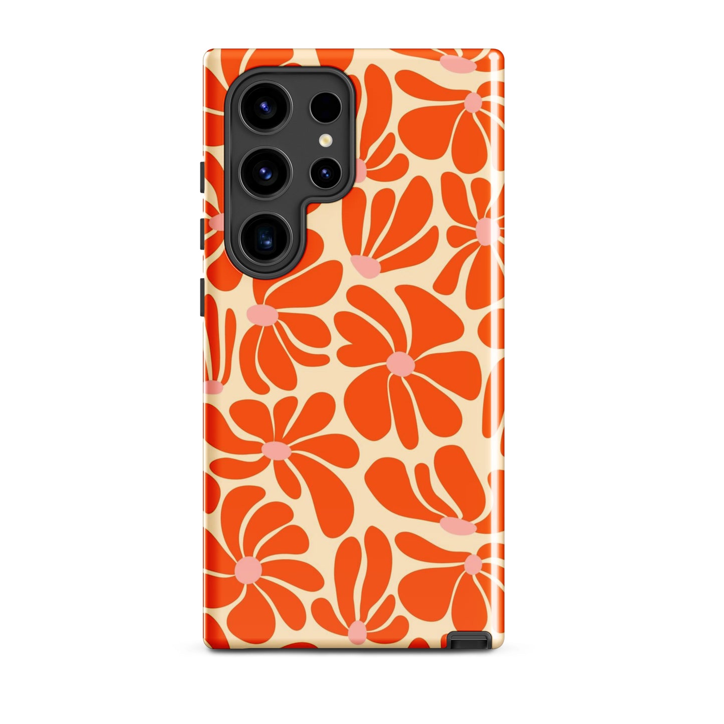 Orange Vintage Flowers Samsung Case