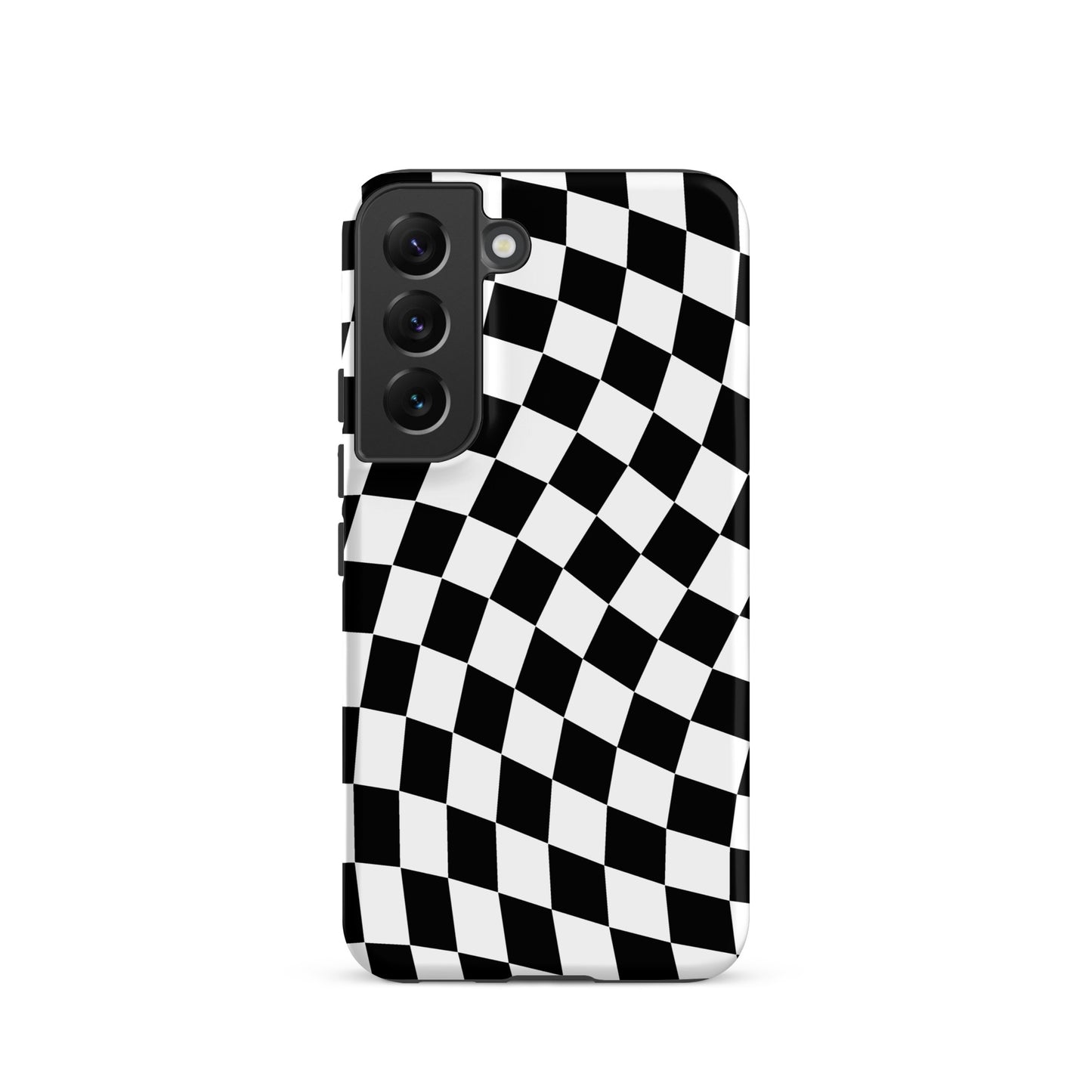 Black Wavy Checkered Samsung Case