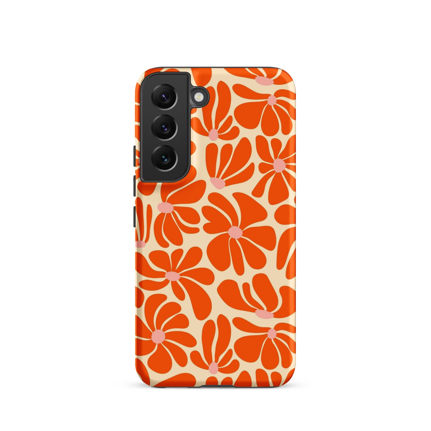Orange Vintage Flowers Samsung Case