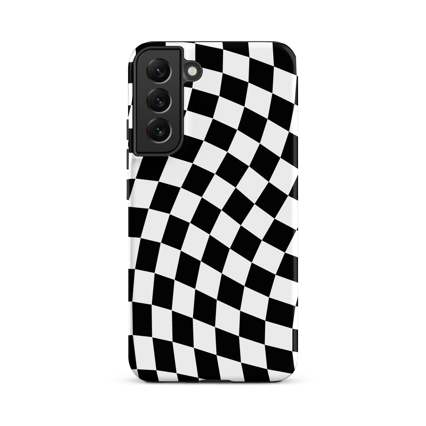 Black Wavy Checkered Samsung Case