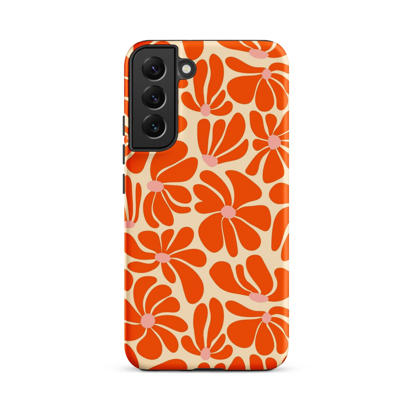 Orange Vintage Flowers Samsung Case
