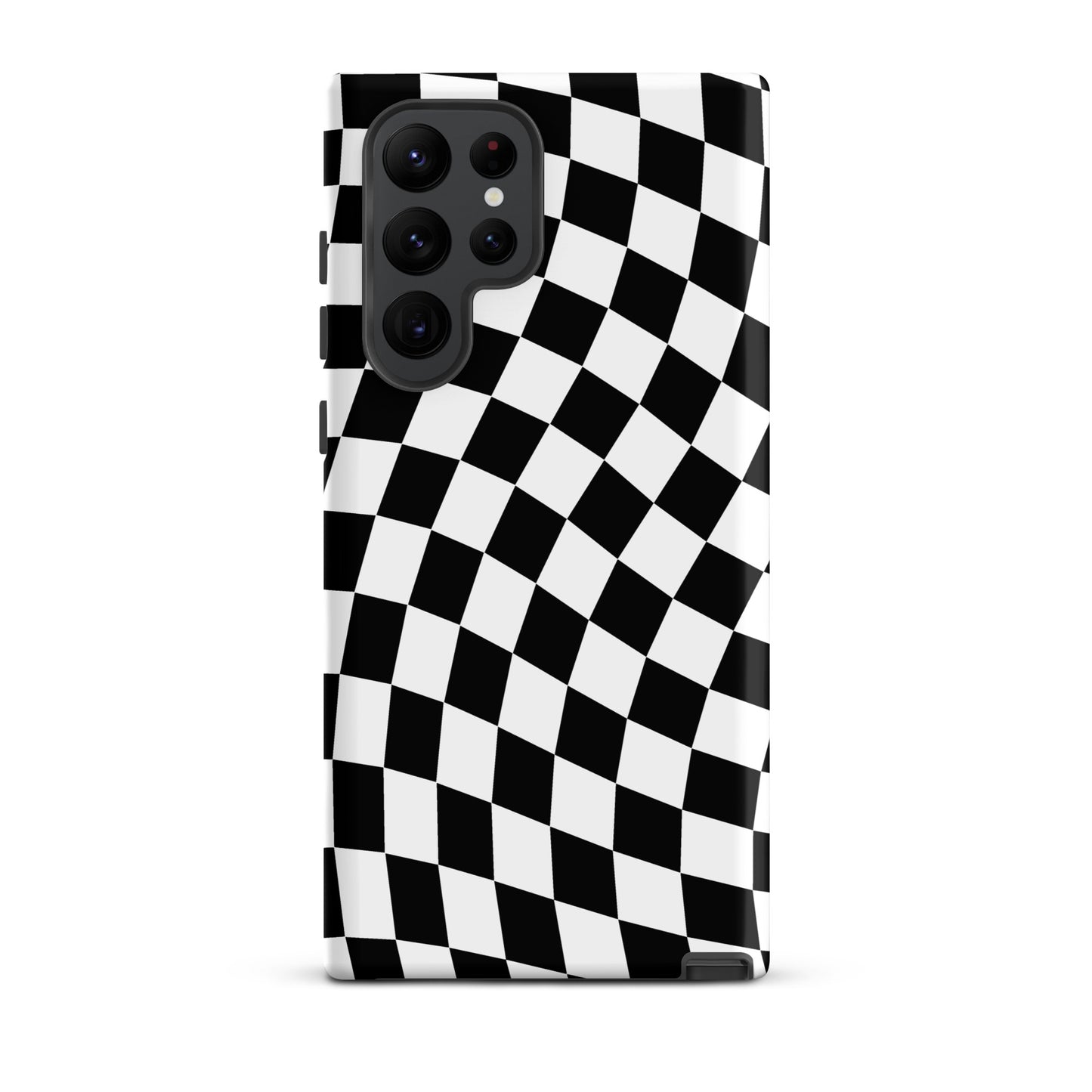 Black Wavy Checkered Samsung Case