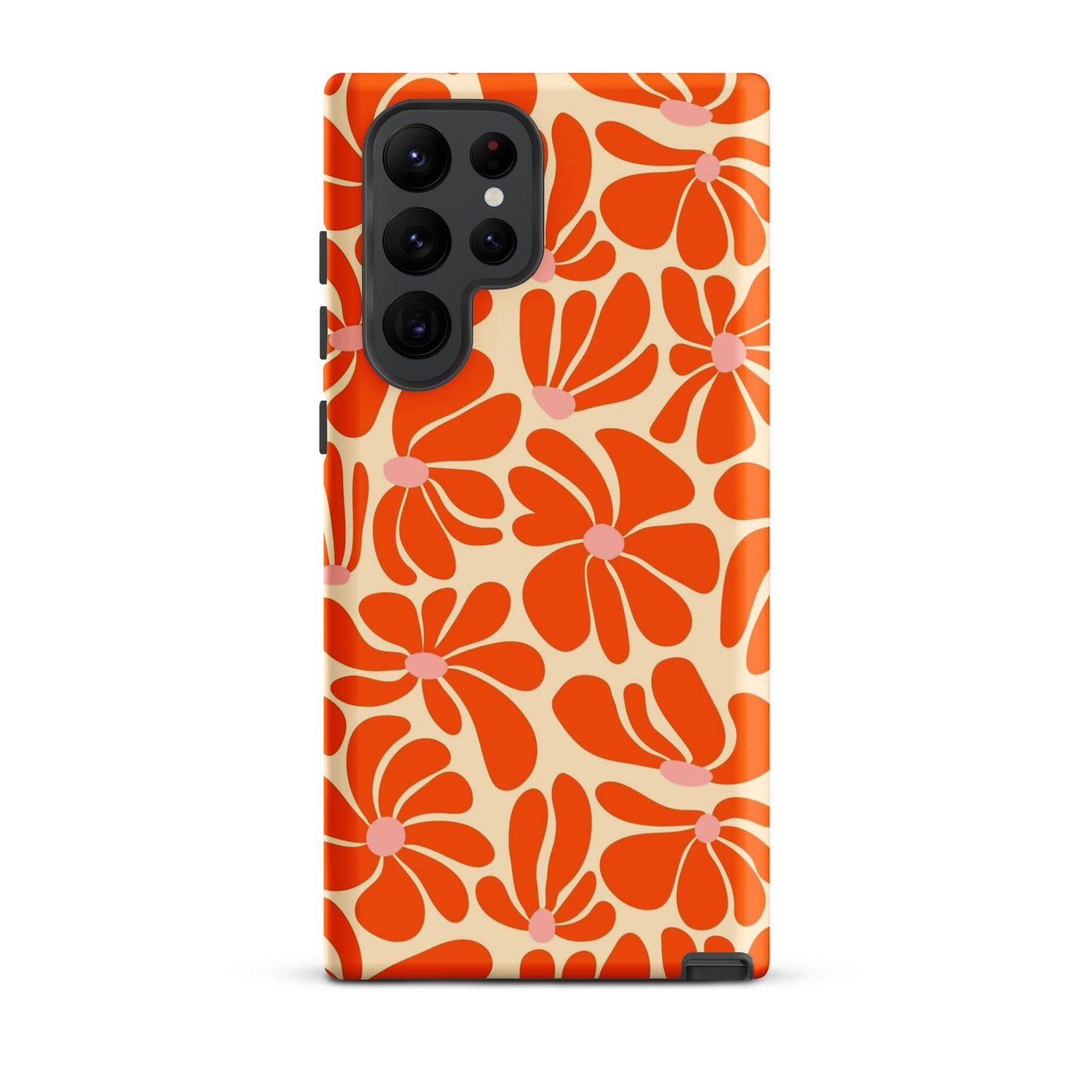 Orange Vintage Flowers Samsung Case