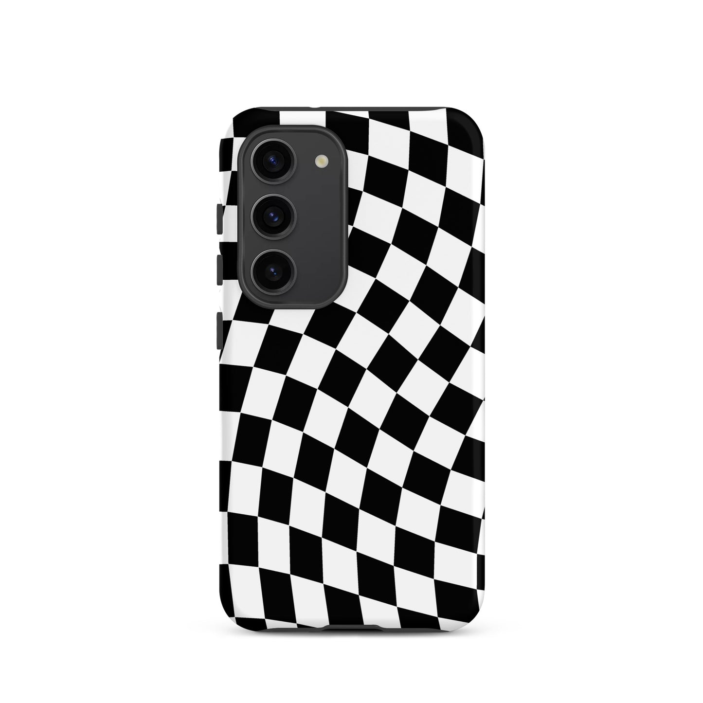 Black Wavy Checkered Samsung Case