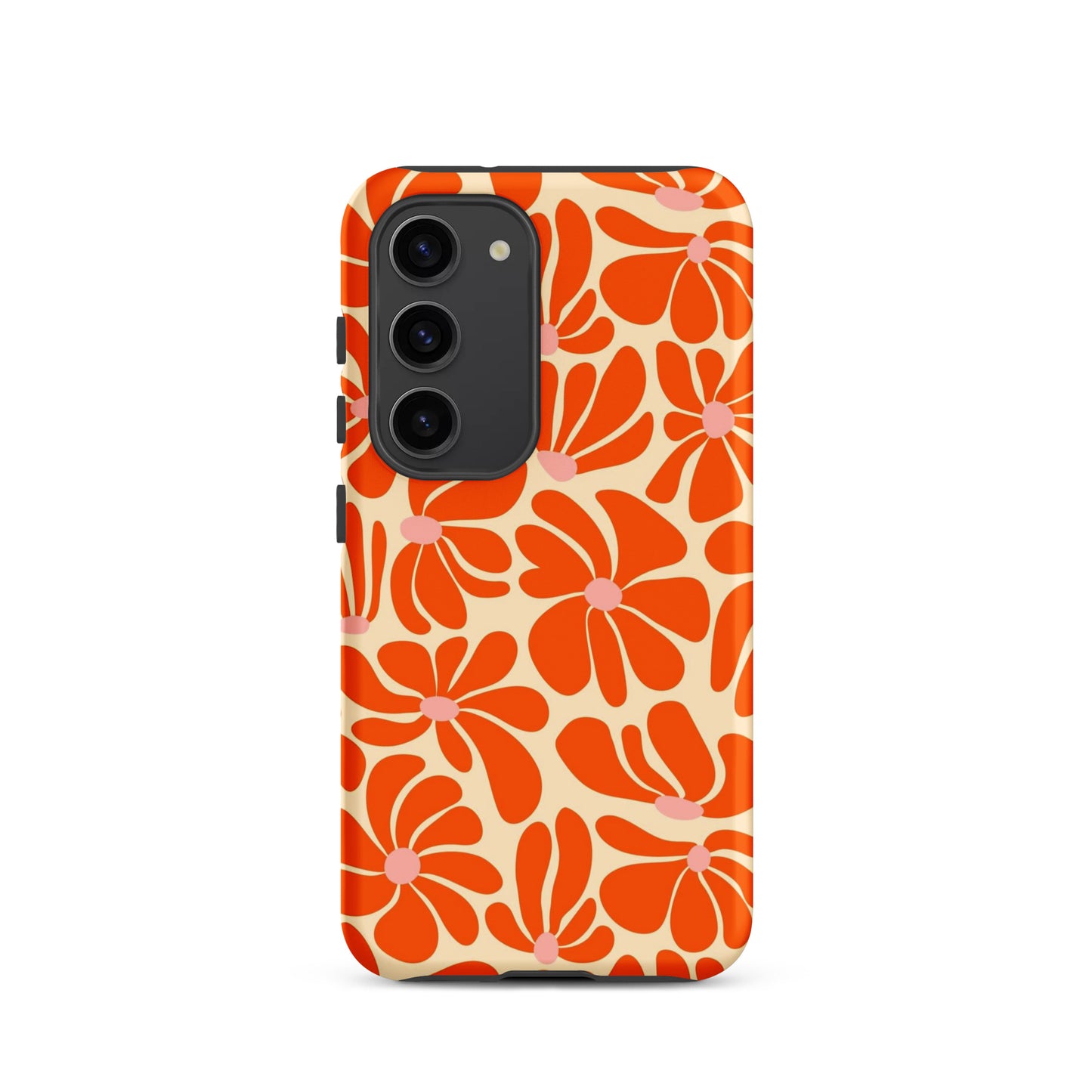 Orange Vintage Flowers Samsung Case