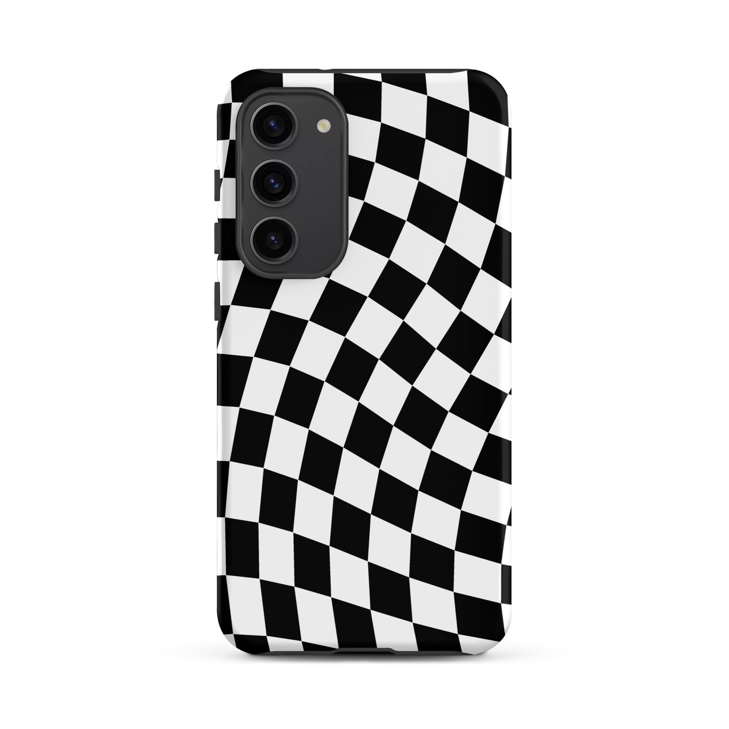Black Wavy Checkered Samsung Case