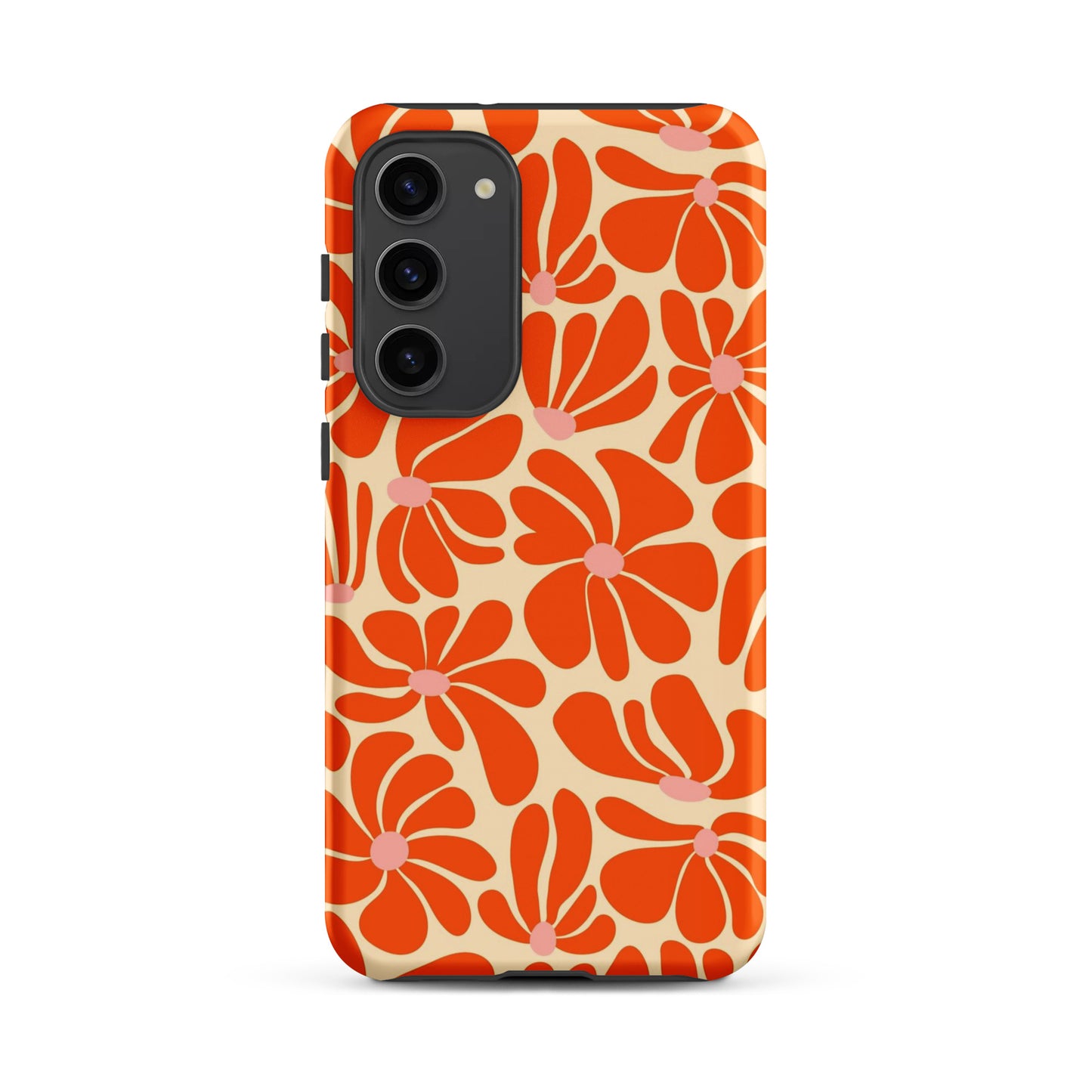 Orange Vintage Flowers Samsung Case