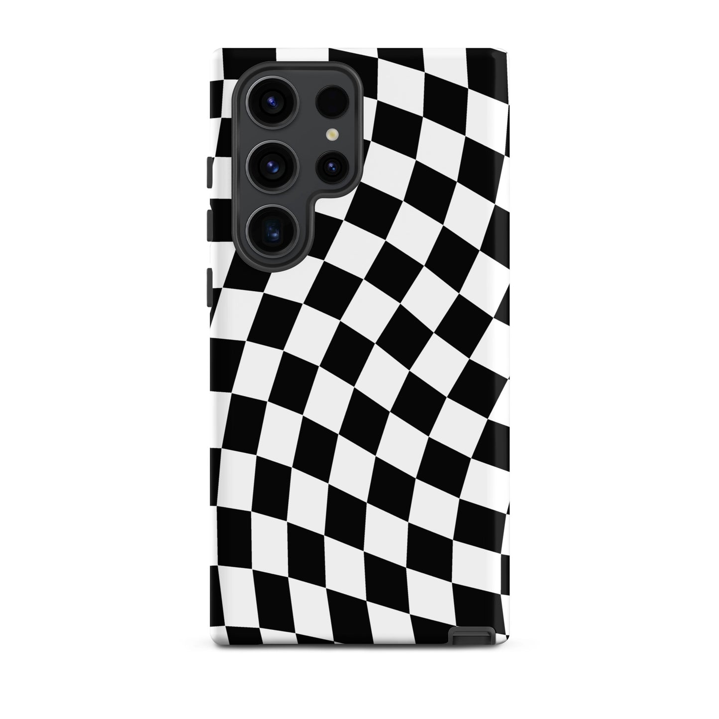 Black Wavy Checkered Samsung Case