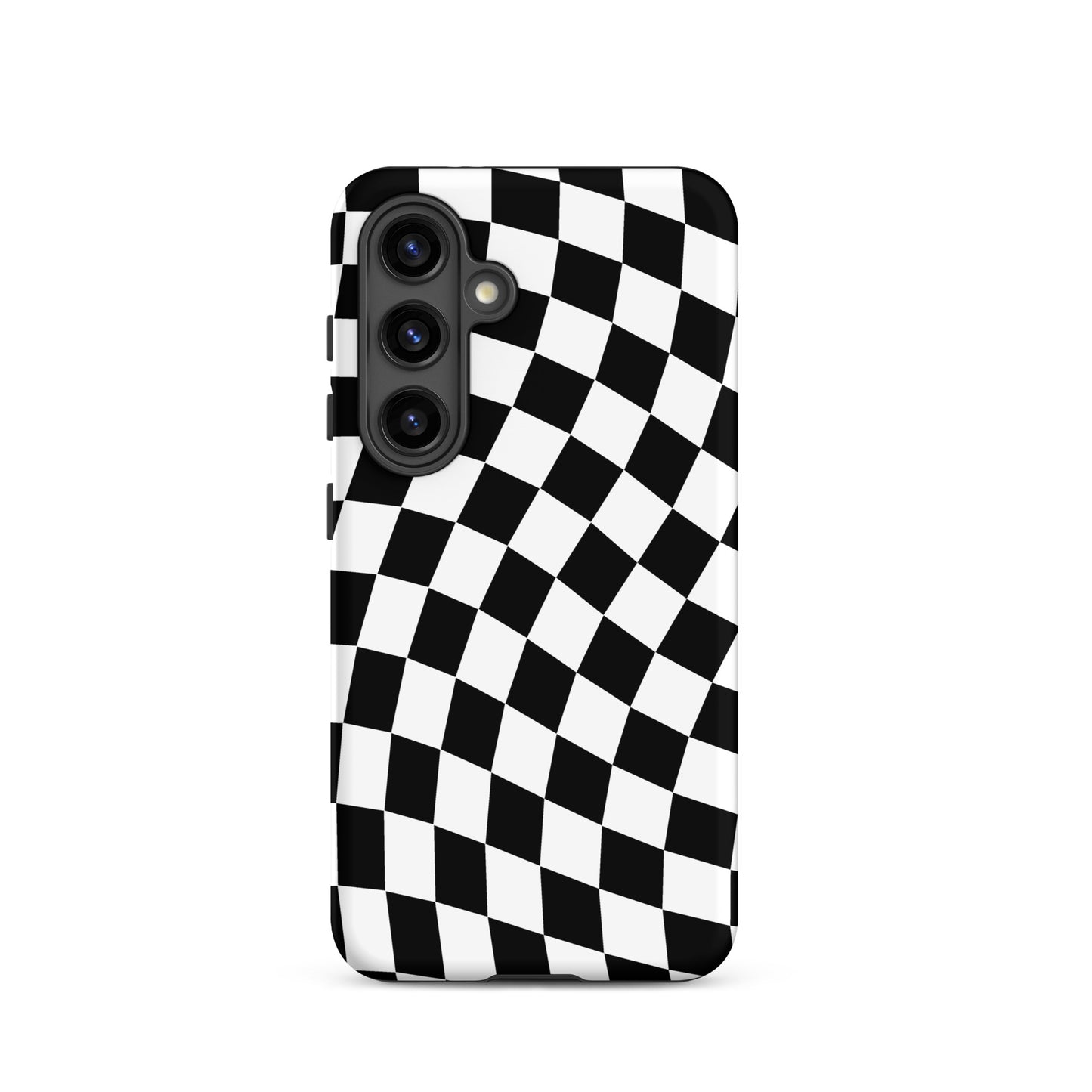 Black Wavy Checkered Samsung Case