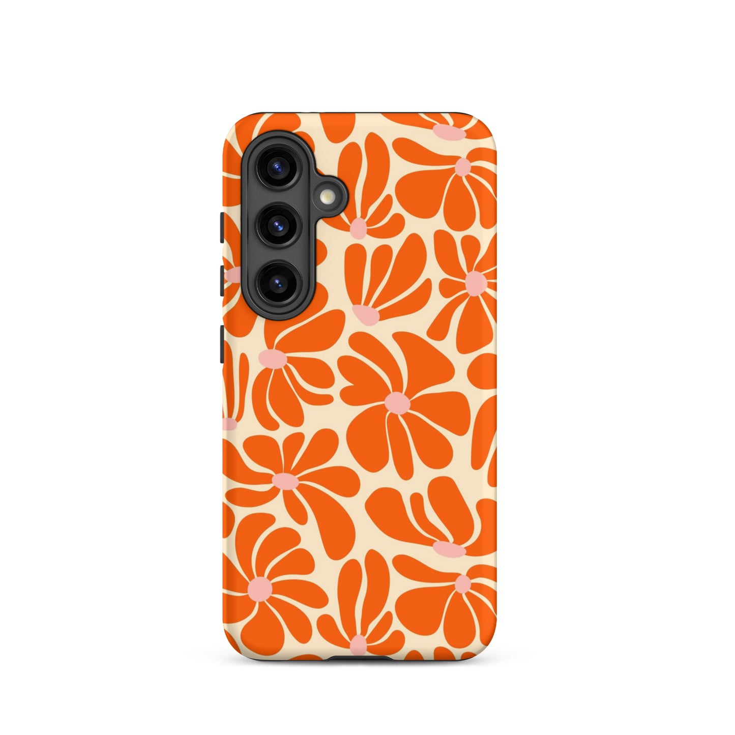 Orange Vintage Flowers Samsung Case