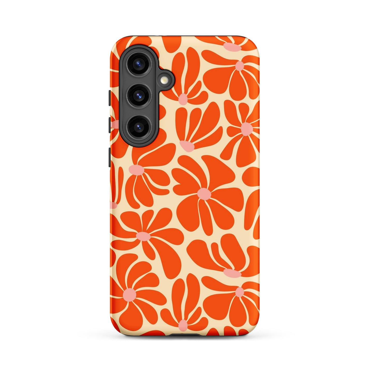 Orange Vintage Flowers Samsung Case