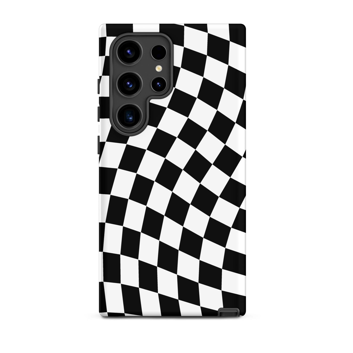 Black Wavy Checkered Samsung Case